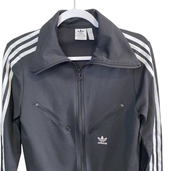 Adidas - Classic Black Zip Front Track Jacket - M - Picture 2 of 5
